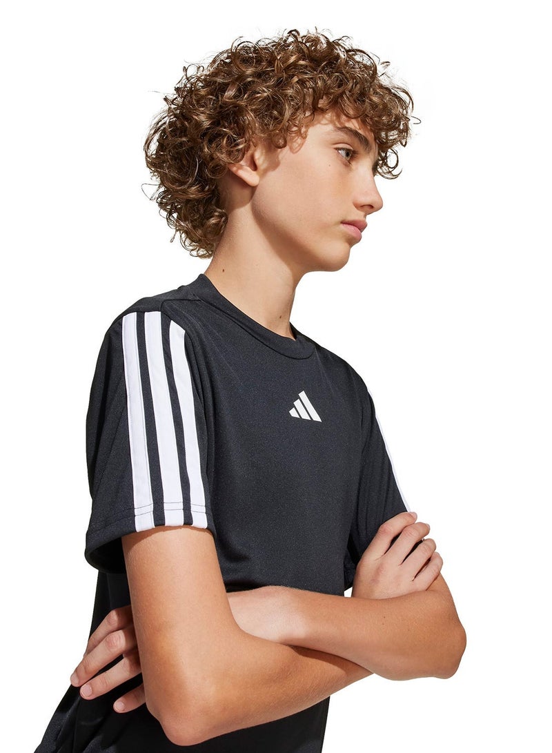 Adidas Youth Training Essential 3 Stripe T-Shirt - Image 3